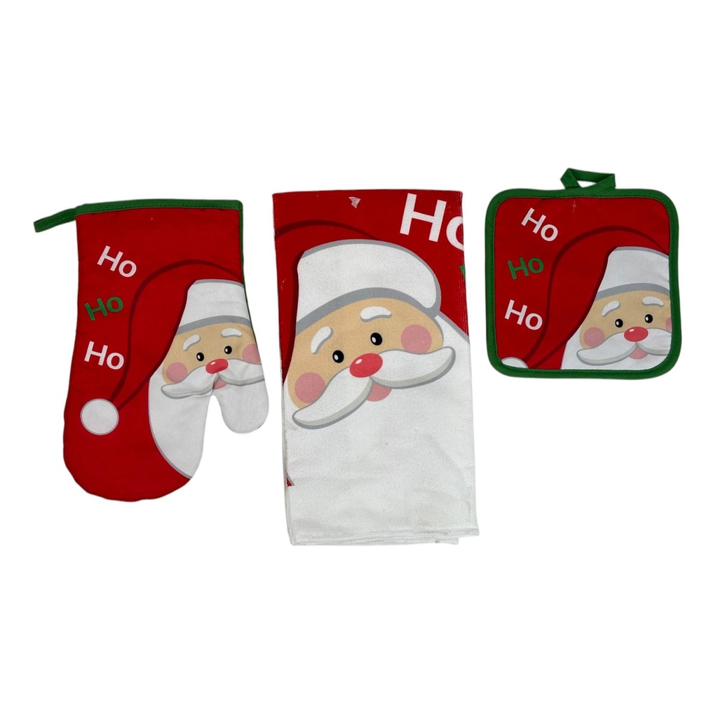 TOALLAS NAVIDEÑAS GUANTE SETX3 PZ. 63X68CM