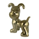 PERRO DECOR DORADO PORCELANA 24X16X27CM