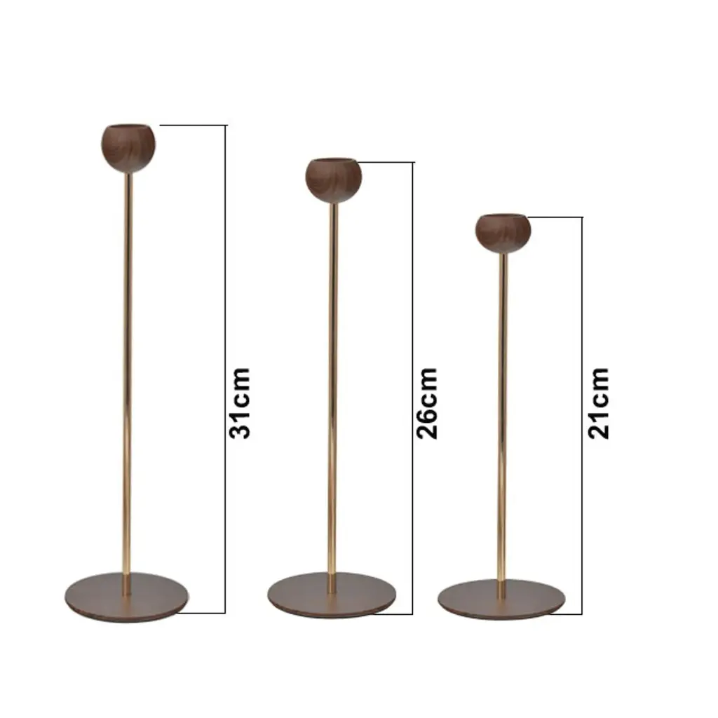 CANDELABRO METALICO SETX3 PZ. REF:ES27835 21CM, 25.5CM, 31CM