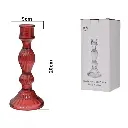 CANDELABRO DE VIDRIO ROJO REF:ES27926 8X15CM