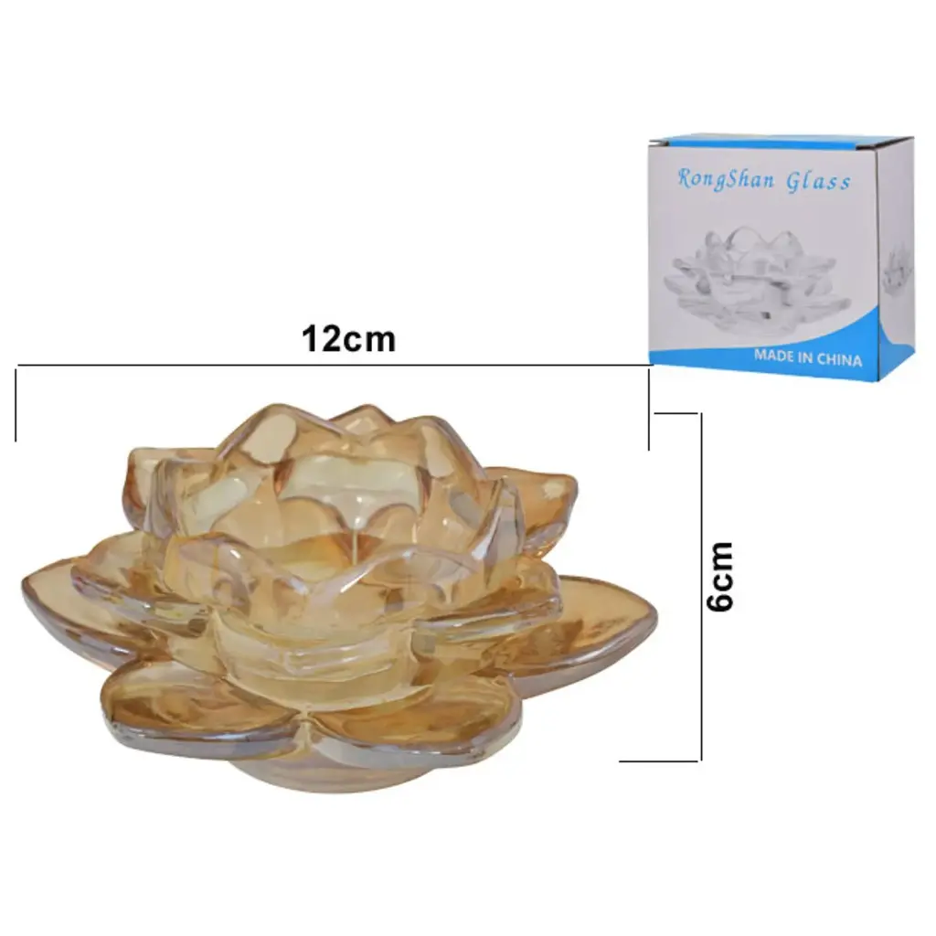 CANDELABRO VIDRIO AMBAR REF:ES27795 12X4CM