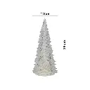 ARBOL DE NAVIDAD DE VIDRIO C/LUZ LED A PILAS REF:ES27851 12X26CM