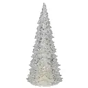 ARBOL DE NAVIDAD DE VIDRIO C/LUZ LED A PILAS REF:ES27851 12X26CM