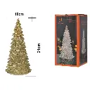 ARBOL DE NAVIDAD DE VIDRIO C/LUZ LED A PILAS REF:ES27851 12X26CM