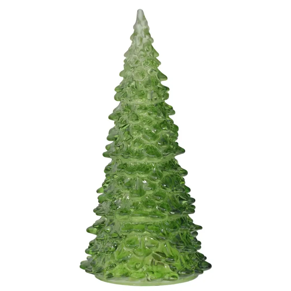 ARBOL DE NAVIDAD DE VIDRIO C/LUZ LED A PILAS REF:ES27851 12X26CM
