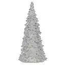 ARBOL DE NAVIDAD DE VIDRIO  C/LUZ LED A PILAS REF:ES27850 21X11CM 