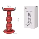 CANDELABRO DE VIDRIO ROJO REF:ES27926 8X15CM