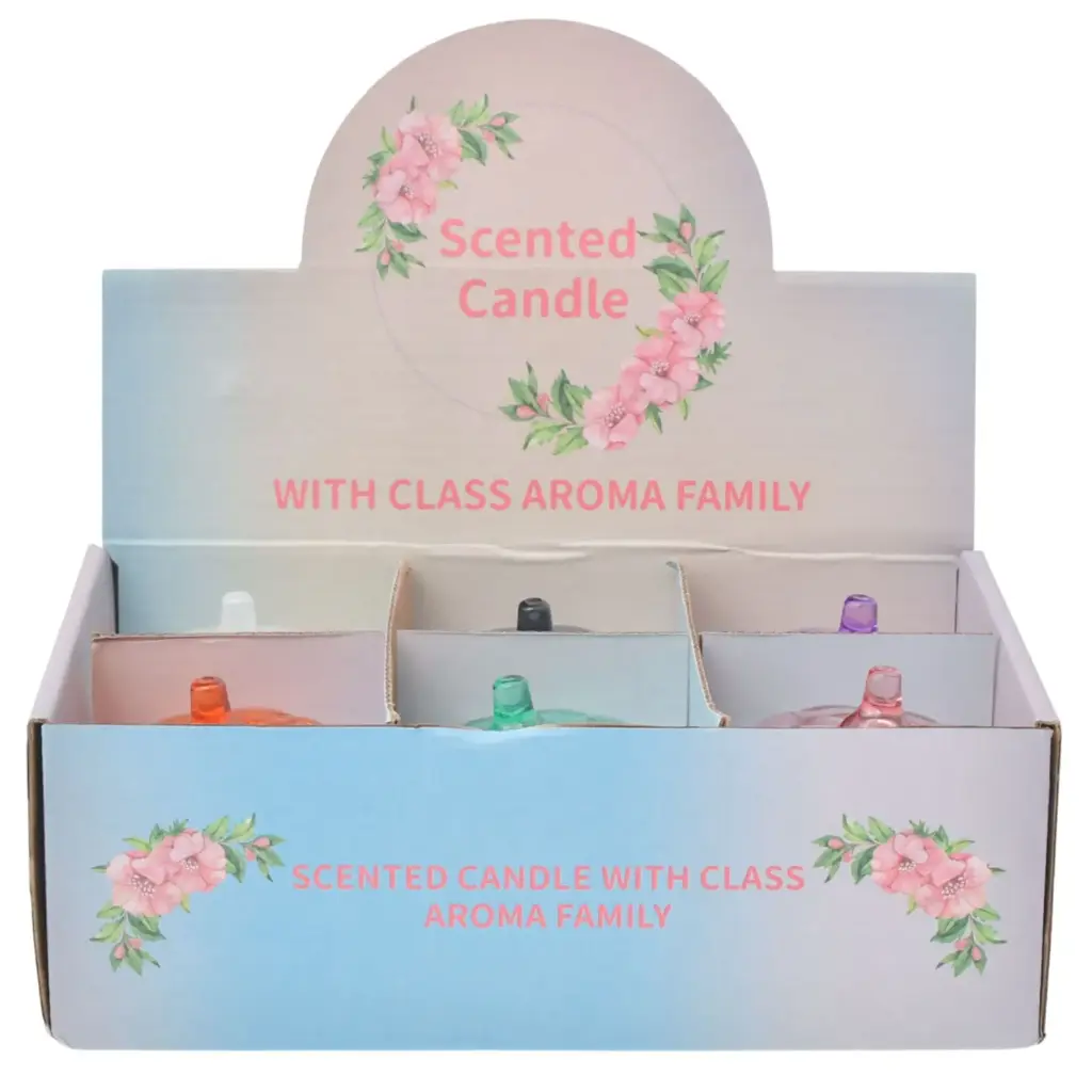 VELA DECORATIVA 6 COLORES REF:ES27701 7.5X8.5CM  