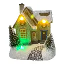 CASA NAVIDEÑA PVC CON LUZ LED A PILAS 10X8X12CM