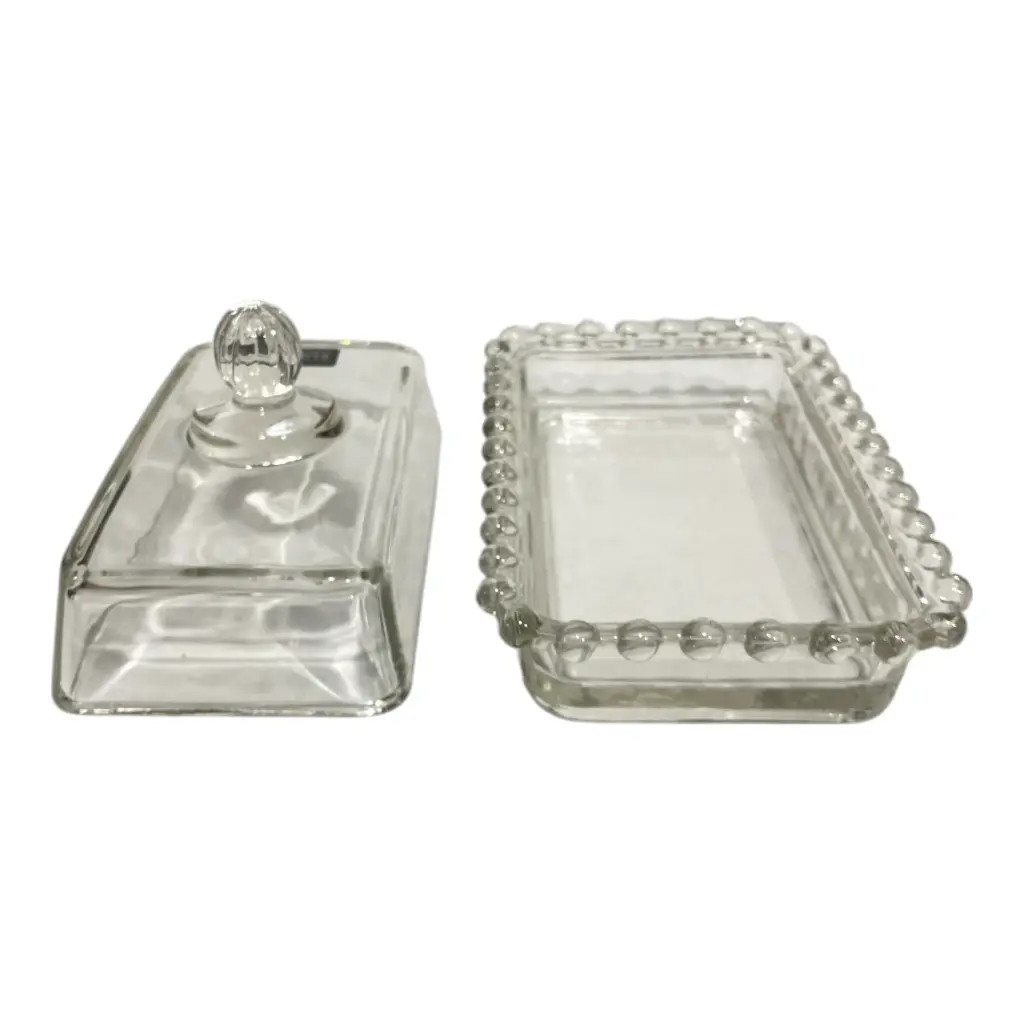 MANTEQUILLERA DE VIDRIO 2PZ. 17X11X10CM