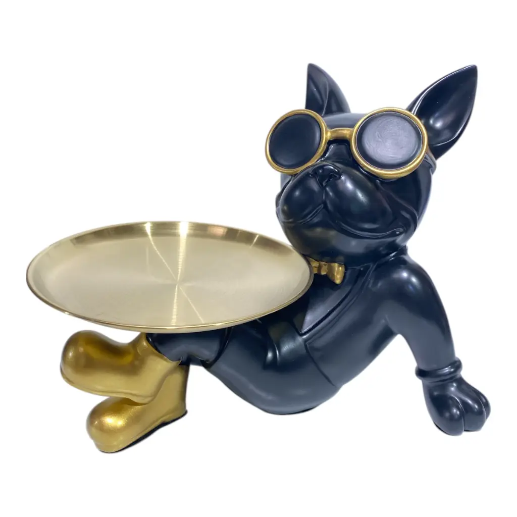 PERRO POLIRESINA CON CHAROL 30X18X24CM COLORES SURTIDOS