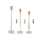 CANDELABRO DE METAL DORADO SETX3 PZ. REF:ES27838 22 CM, 27CM, 32CM