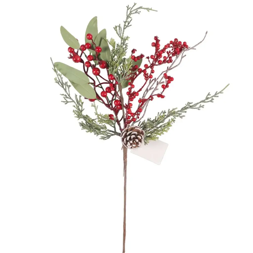 RAMA NAVIDEÑA FRUTOS ROJOS/PIÑA REF: 52-851443 25X46CM