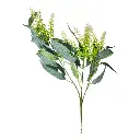 RAMA ARTIFICIAL HOJAS DE EUCALIPTO CON INFLORESCENCIA VERDE 90CM