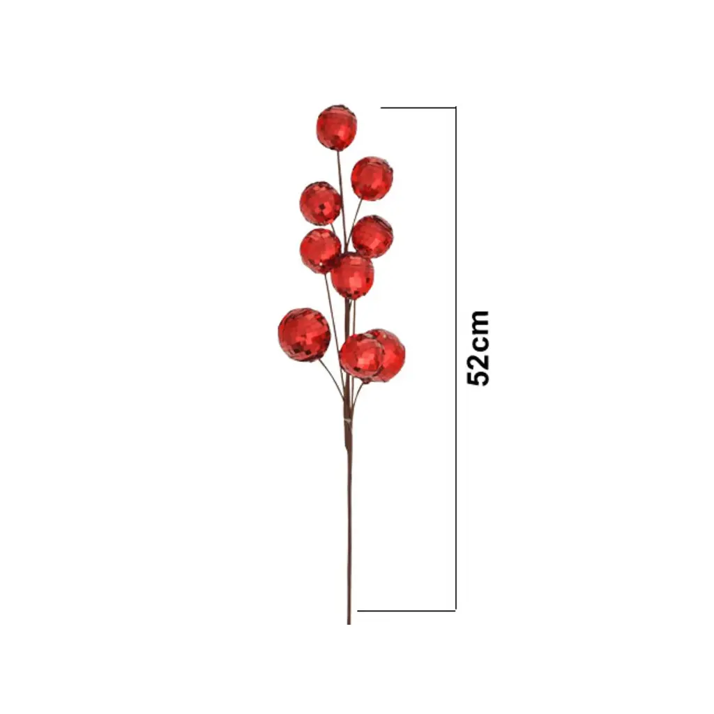 RAMA NAVIDEÑA DE BOLITAS ROJAS DISCO REF:ES26515 52CM