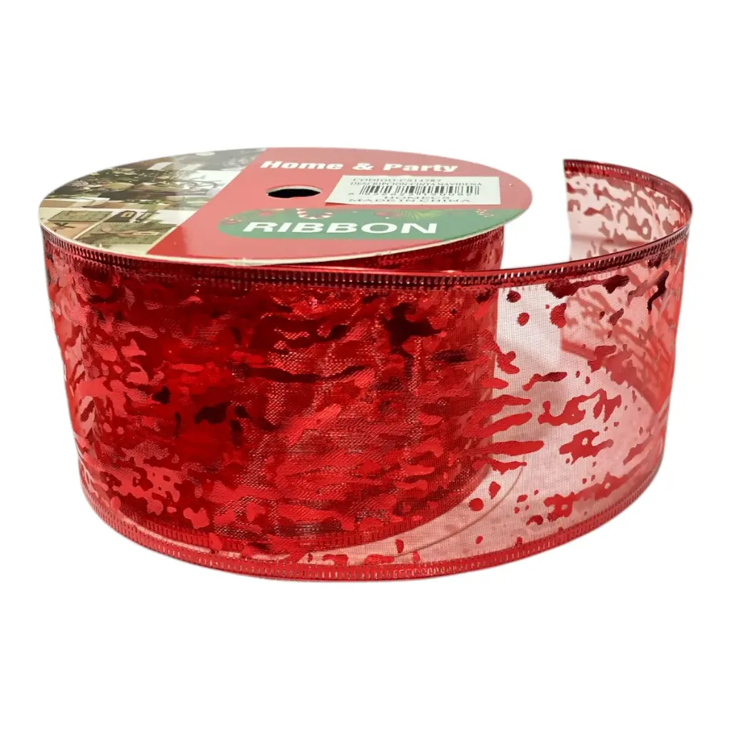 CINTA NAVIDEÑA 10YDS 7CM ROJA