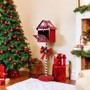 BUZON NAVIDEÑO METALICO ROJO 31X18X102CM