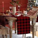 CAMINO DE MESA A CUADROS NEGRO/ROJO 180X37CM