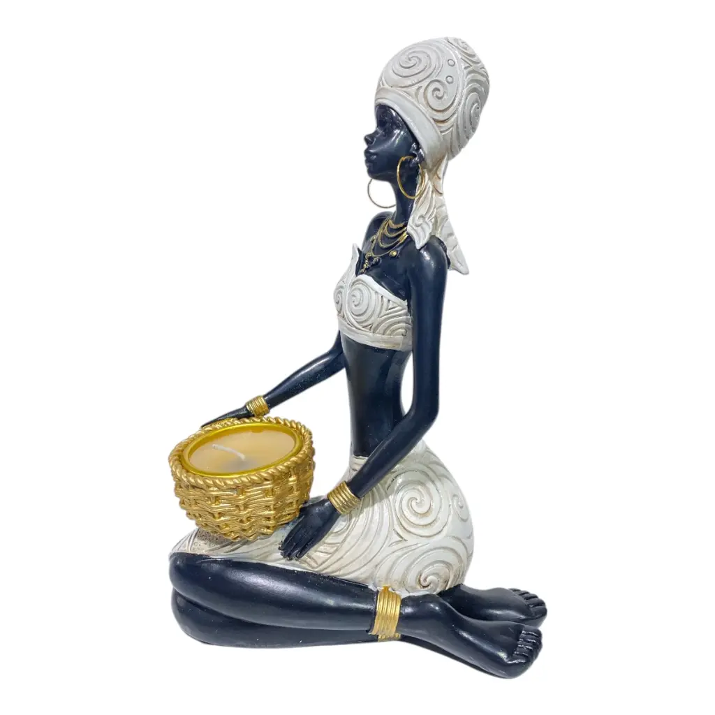 AFRICANA DECOR POLIRESINA 14X7X22CM