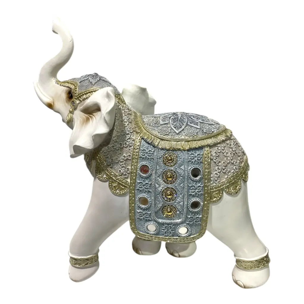 ELEFANTE CELESTE/BLANCO 30X12X34CM