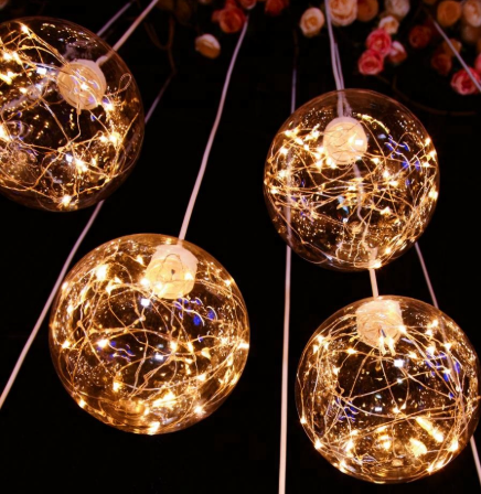 ESFERAS X5 BULBOS DE LUZ LED CÁLIDA 15X5CM