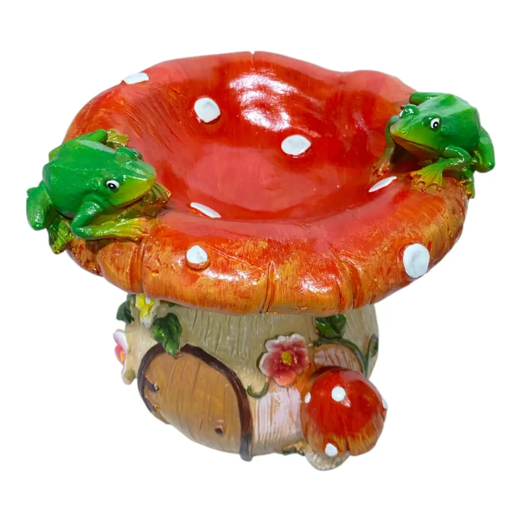 CASITA HONGO/RANAS POLIRESINA 18X18X18CM