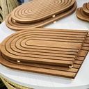 CENTRO DE MADERA ABSTRACTO SEMIOVALADO 23X34CM