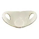 FLORERO DE PORCELANA BLANCO FILO DORADO 24.5X18.5X9CM