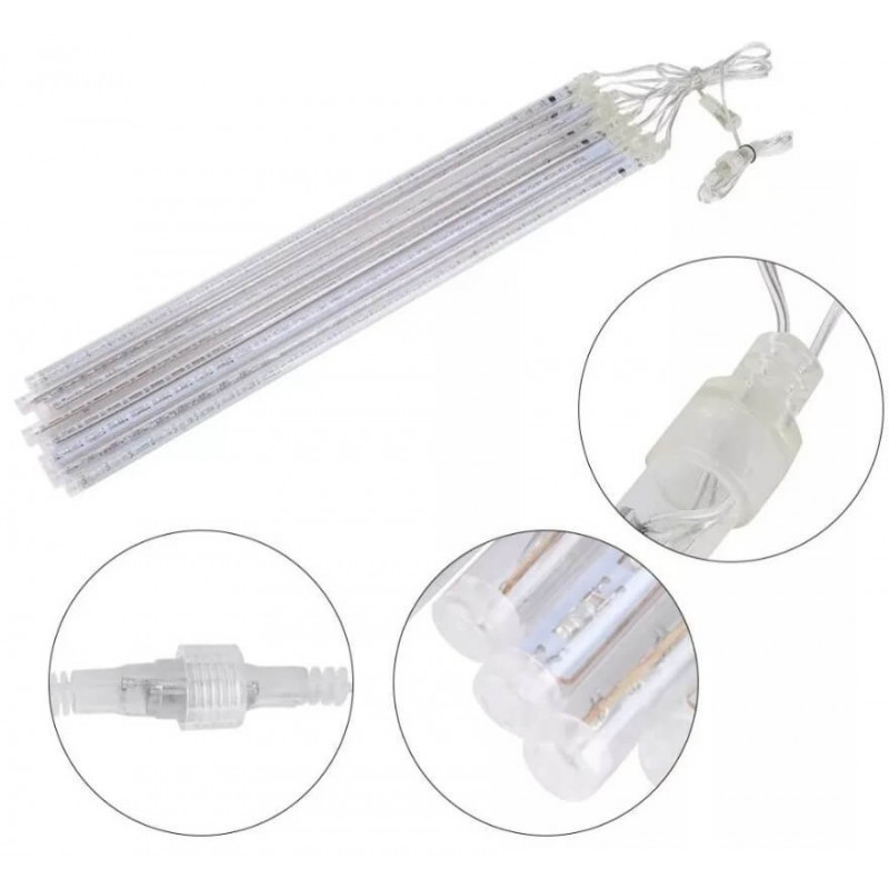 LUZ LED LLUVIA DE METEORO BLANCA 8 TUBOS