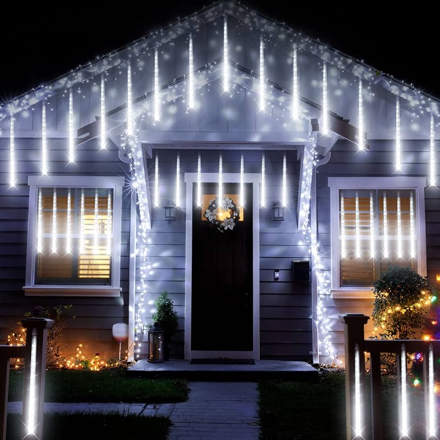 LUZ LED LLUVIA DE METEORO BLANCA 8 TUBOS