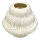 FLORERO DE PORCELANA CON TEXTURA BLANCO 16X16X16CM