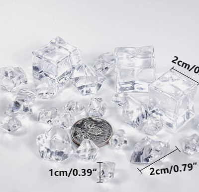 ADORNO ACRILICO DIAMANTES TRANSPARENTES 330G ES23422