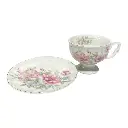 JUEGO DE TAZAS Y PLATOS ROSAS 12PCS PORCELANA 