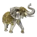 ELEFANTE DORADO/PLATEADO POLIRESINA 24X10X18CM