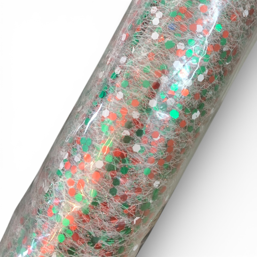 MALLA ORGANZA VERDE ROJO