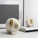 ELEFANTES POLIRESINA BLANCO CON TEXTURA 20X14X18CM Y 15X11X12CM