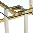 MESA DE VIDRIO TEMPLADO Y HIERRO CROMADO 120X60X45CM