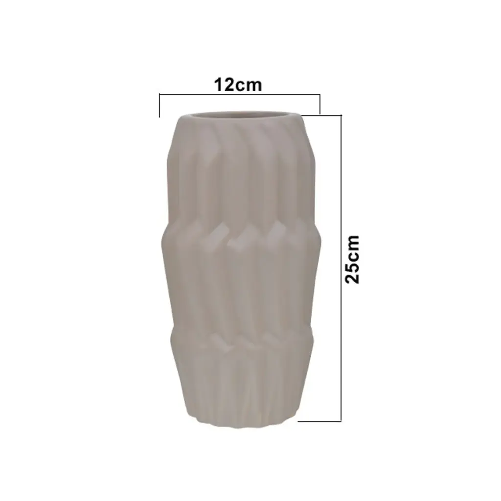 FLORERO DE CERAMICA GRIS REF:HM0893 13X25CM