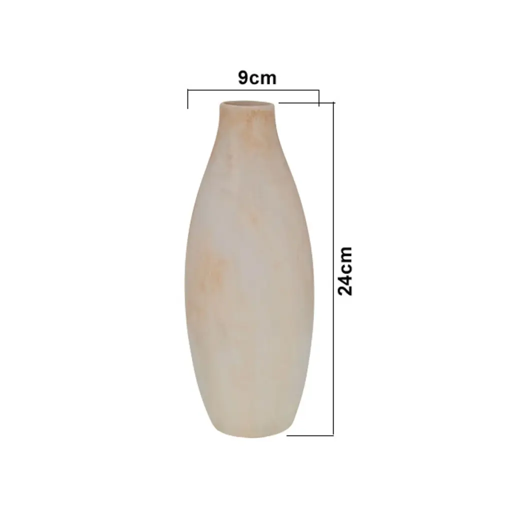 FLORERO DE CERAMICA BEIGE REF:HM0891 9X24CM