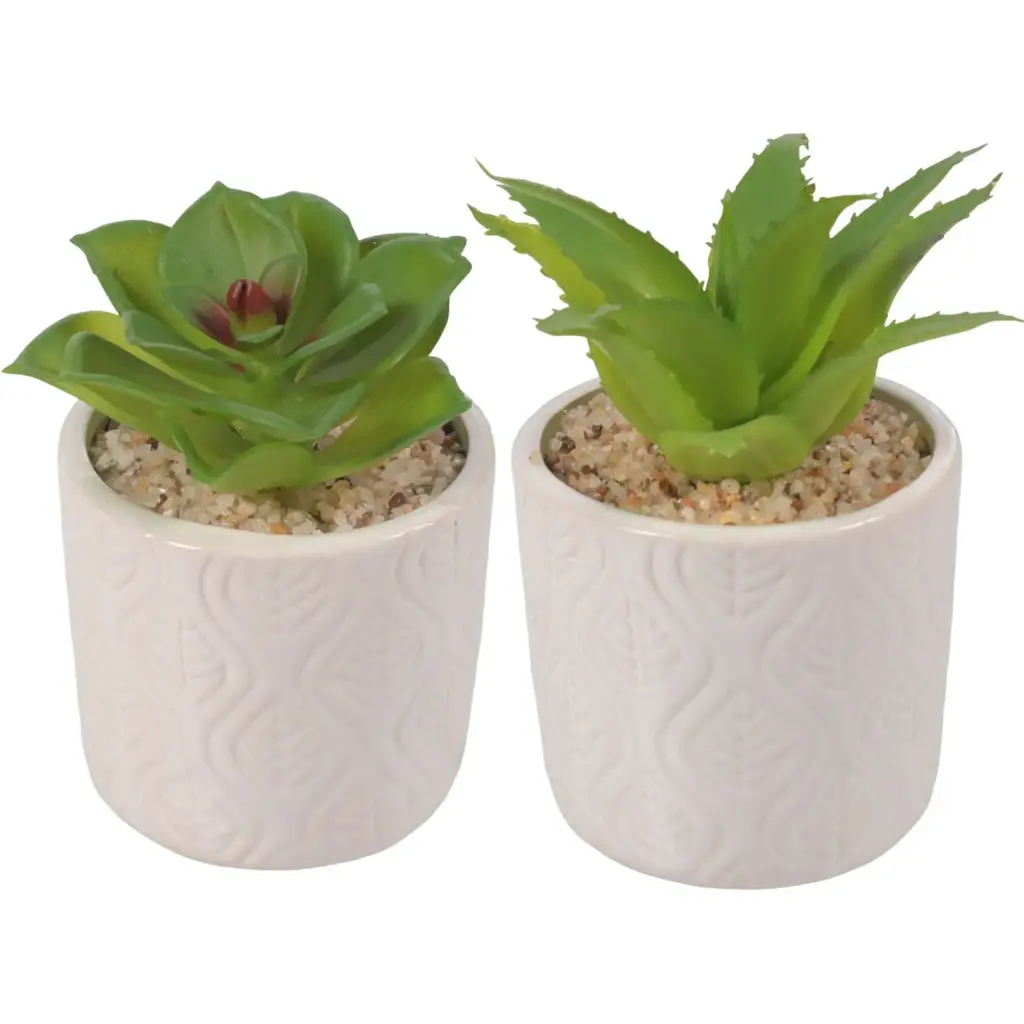 SUCULENTA ARTF. EN MACETA CERAMICA REF:ES22770 8X13CM 