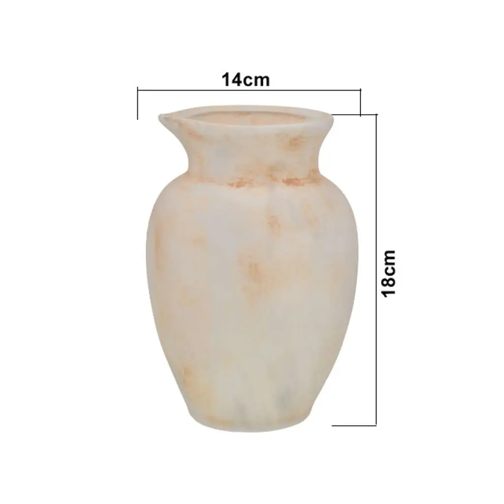 FLORERO DE CERAMICA BEIGE REF:HM0891 9X24CM