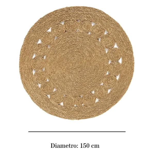 ALFOMBRA TEJIDA RUSTICA DIAMETRO 150CM