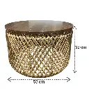 SET DE 3 MESAS METALICAS TEJIDAS DE FIBRA NATURAL Y BASE MADERA REF:PT151-028 41X28CM, 55X33CM, 70X38CM