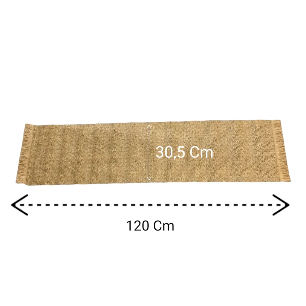 CAMINO DE MESA CAQUI TEJIDO RUSTICO 120X30.5CM