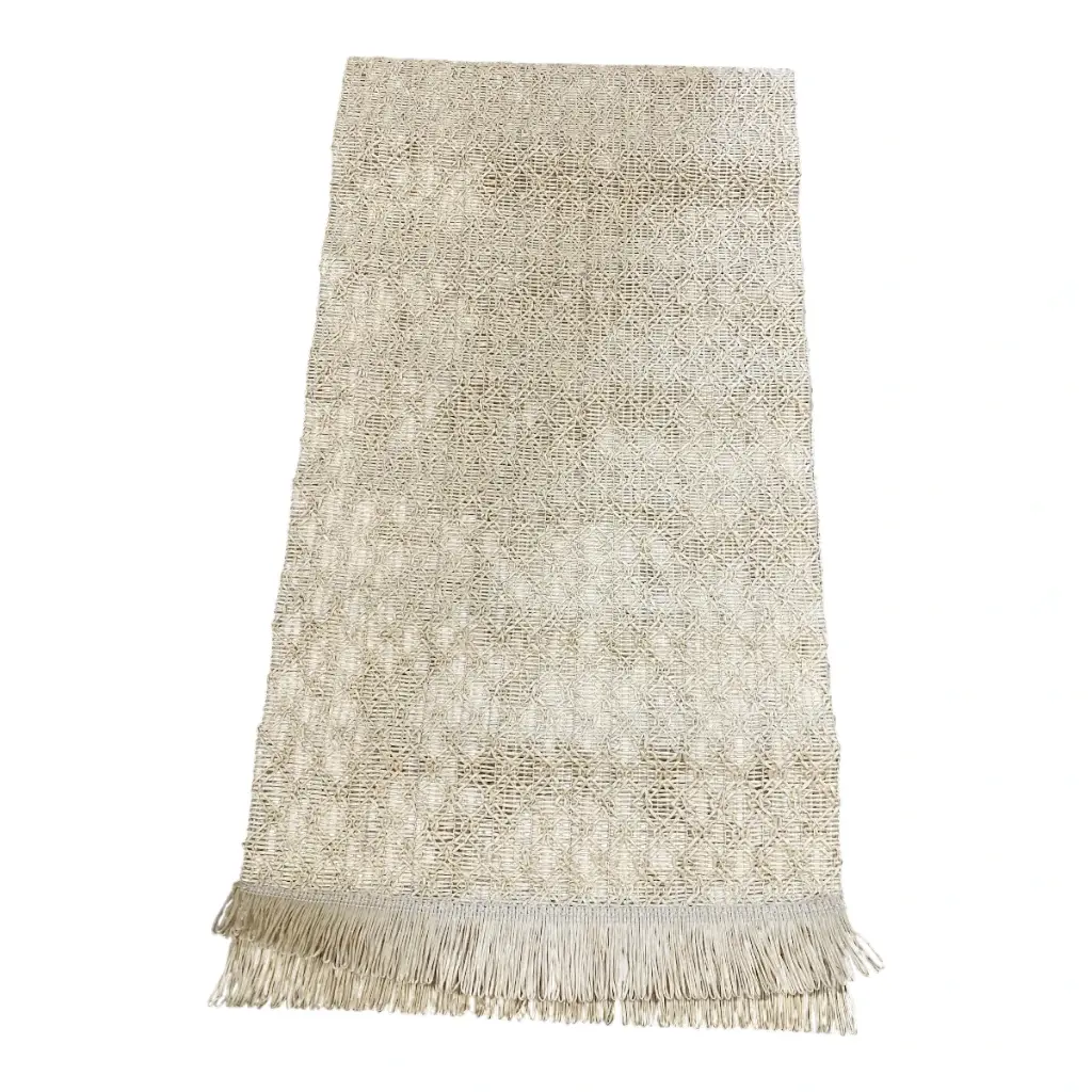 CAMINO DE MESA CAQUI TEJIDO RUSTICO 120X30.5CM