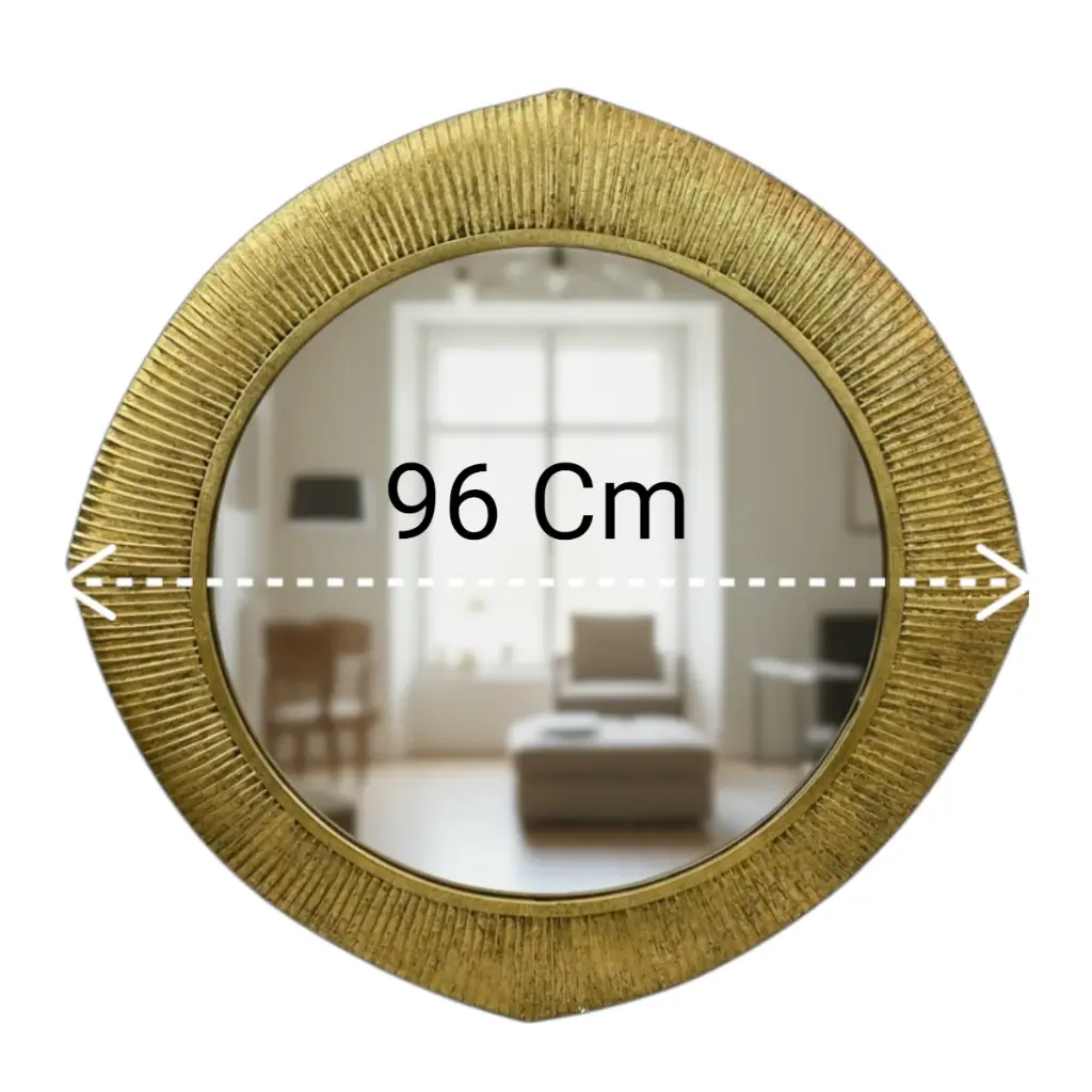 ESPEJO METALICO MARCO DE MADERA NATURAL 61X89X4CM