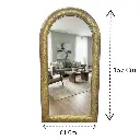 ESPEJO METALICO DORADO DE PARED O PISO CON ATRIL 81X157CM