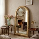 ESPEJO METALICO DORADO DE PARED O PISO CON ATRIL 81X157CM