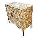 MUEBLE DE MADERA ESTANTE CONSOLA, PATAS Y BASE METALICAS 80X81X40CM