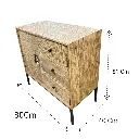 MUEBLE DE MADERA ESTANTE CONSOLA, PATAS Y BASE METALICAS 80X81X40CM